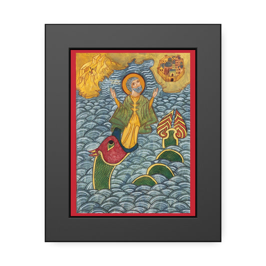 Prophet Jonah Icon, Framed