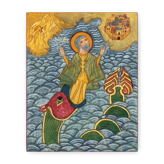 Prophet Jonah Icon, Canvas