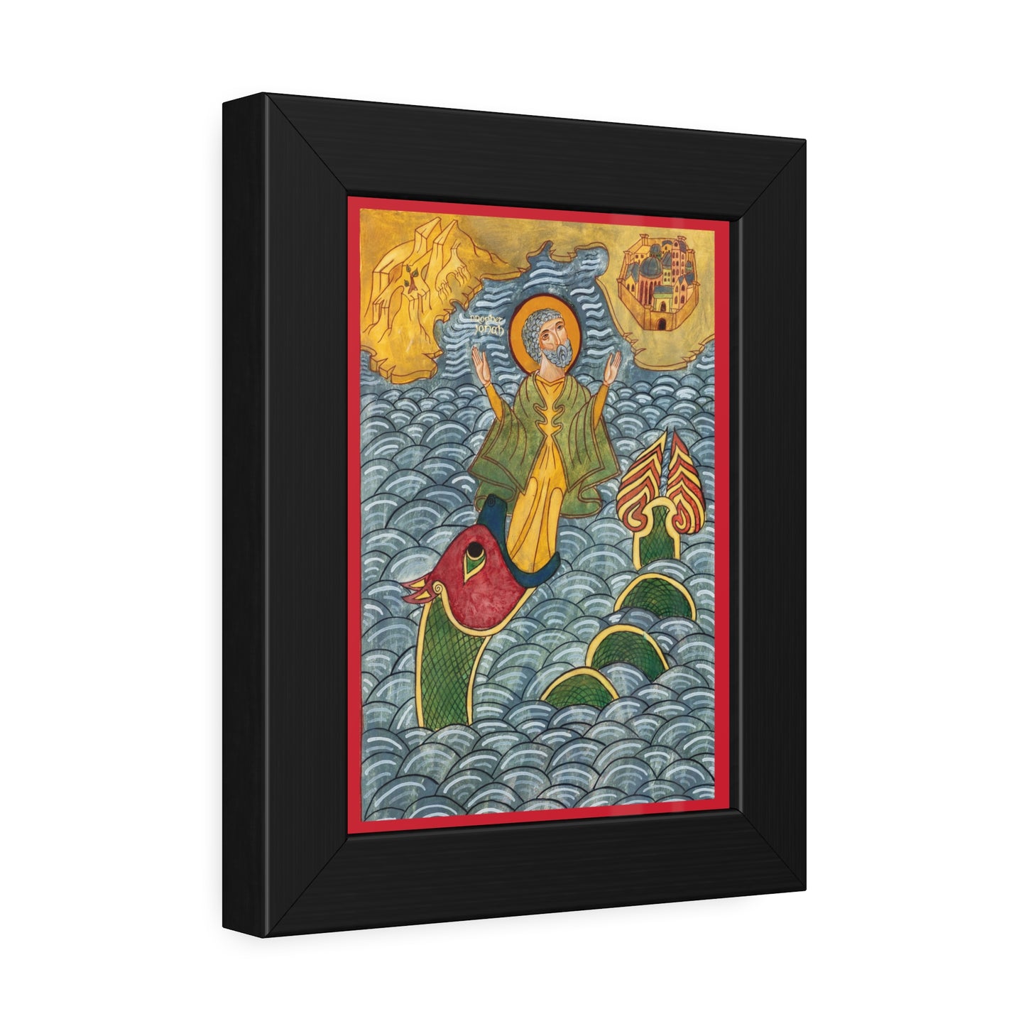 Prophet Jonah Icon, Framed